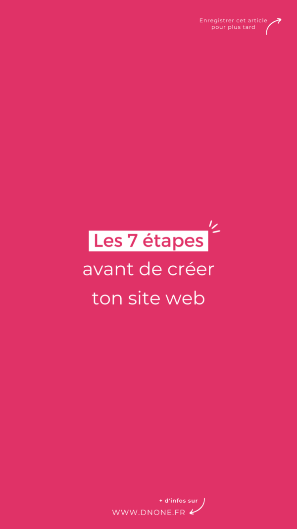 7 étapes avant de créer son site web